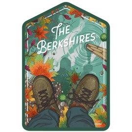 Die Cut Sticker The Berkshires, Get Outside Series, Embrace The Elements, Hiking, Fall Colors, Contour Vinyl Sticker 1 to 3 inches (Waterproof Decal for Cars, Water Bottles, Laptops, Coolers), Small