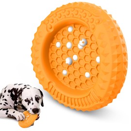 PcEoTllar Indestructible Dog Toy for Aggressive Chewing, Chew Toy, Robust Dog Toy for Medium Large Dogs - Multifunctional Natural Rubber Interactive Chew Toy, Orange