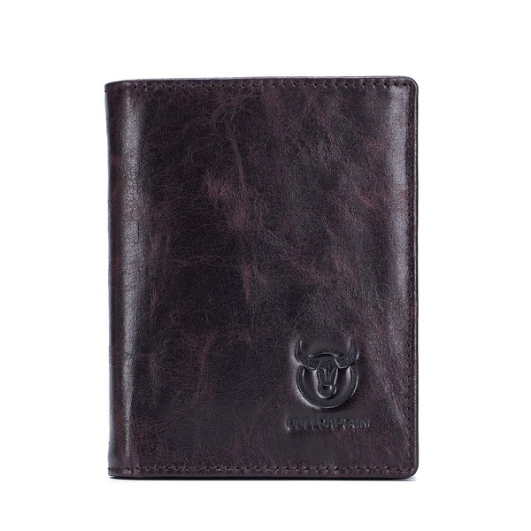 BULLCAPTAIN Men's Retro Leather Wallets with Large Capacity with RFID