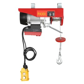 Electric Hoist 660LBS with Wireless Remote Control & Single/Double Slings Electric Winch, Steel Electric Lift, 110V Electric Hoist for Lifting in Factories, Warehouses, Construction Site 2 in 1