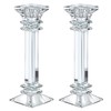 Crystal Candle Holders Set of 2-9.2" Tall Crystal Candlestick Holders