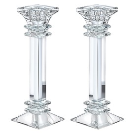 Crystal Candle Holders Set of 2-9.2" Tall Crystal Candlestick Holders - Ultra Elegant & Modern Centerpiece Home Décor