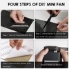 LIGHTDESIRE DIY Bling Crystal Rhinestones Handheld Fan, Mini Personal Fan,