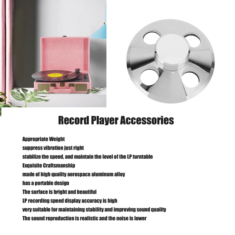 LP‑107S LP Vinyl Turntable Metal Disc Stabilizer Record Weight Clamp