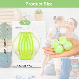 Tierhaarentferner Waschmaschine,16 Stücke Haarentferner Tierhaare Fusselbälle Waschmaschine, Wiederverwendbar Fusselball Haarfänger für Entfernt Tierhaare Fusseln