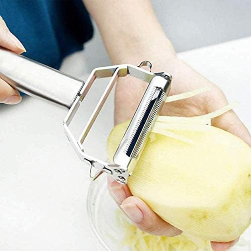 AnGeer Julienne Peeler, Stainless Steel Vegetable Peeler, Double-Sided Blade Vegetable