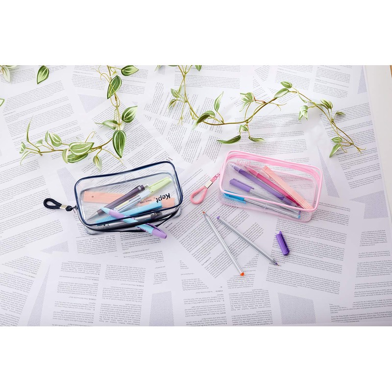 Kept Raymay KPF902V Fujii Pencil Case, Clear Pen Pouch, Violet
