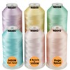 New brothread Set of 6 Pastel Colors-2 Polyester Machine Embroidery