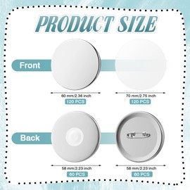 Liliaafar 60 Sets 58mm Button Supplies and 60 Sets Fridge Magnet Maker Supplies with Pin Backs & Magnet Backs Blank Button Fridge Magnets Set for DIY Crafts