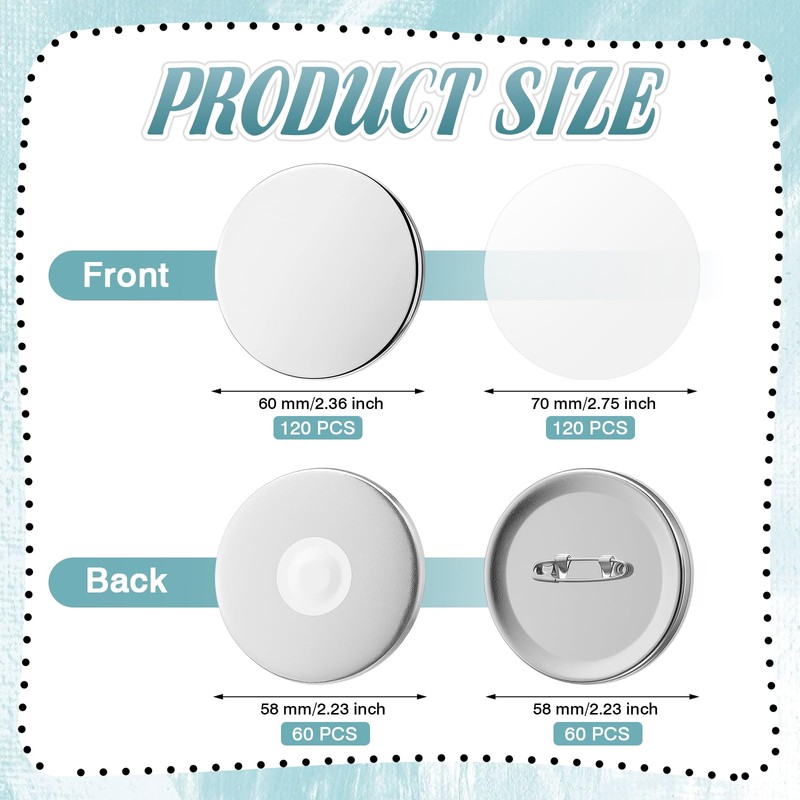 Liliaafar 60 Sets 58mm Button Supplies and 60 Sets Fridge