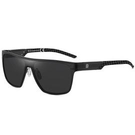 DUCO Square Polarised Sunglasses for Men Sports Driving Fishing Sunglasses Flat Top Shield Shades UV 400 Protection DC8230, black frame black temple grey lens