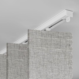 Jilron Accordian Door Curtain,Install Adhesive Track 100% Blackout Doorway Curtains,Suitable for Bedroom,Closet,Interior Room Divider,Gray 55" W×78" L,1 Piece