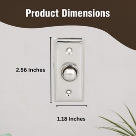 STALLION HARDWARE Doorbell Button, Vintage Decorative Push Button Door Chime, Ringer, Wired Doorbell Button Replacement (1, Polished Nickel)