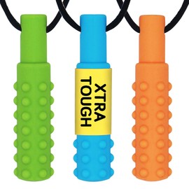 Xtra Tough (XT) - Collar sensorial para masticar (3 unidades) - Juguetes sensoriales para motores orales para autismo, TDAH, lactancia del bebé o necesidades especiales, diseñado para masticadores