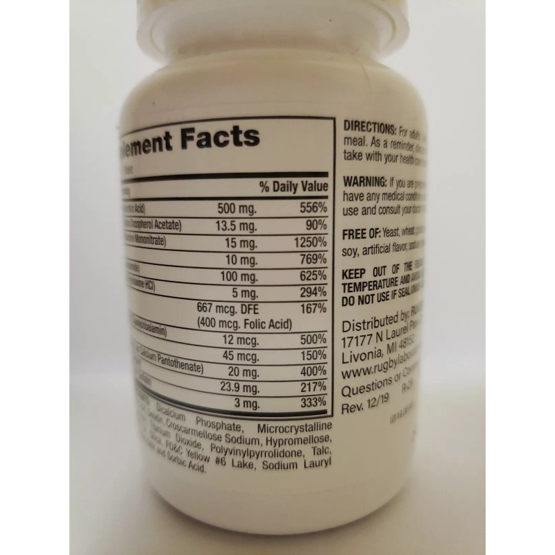 Rugby Multivitamin with Zinc Stress Formula 60 Tablets