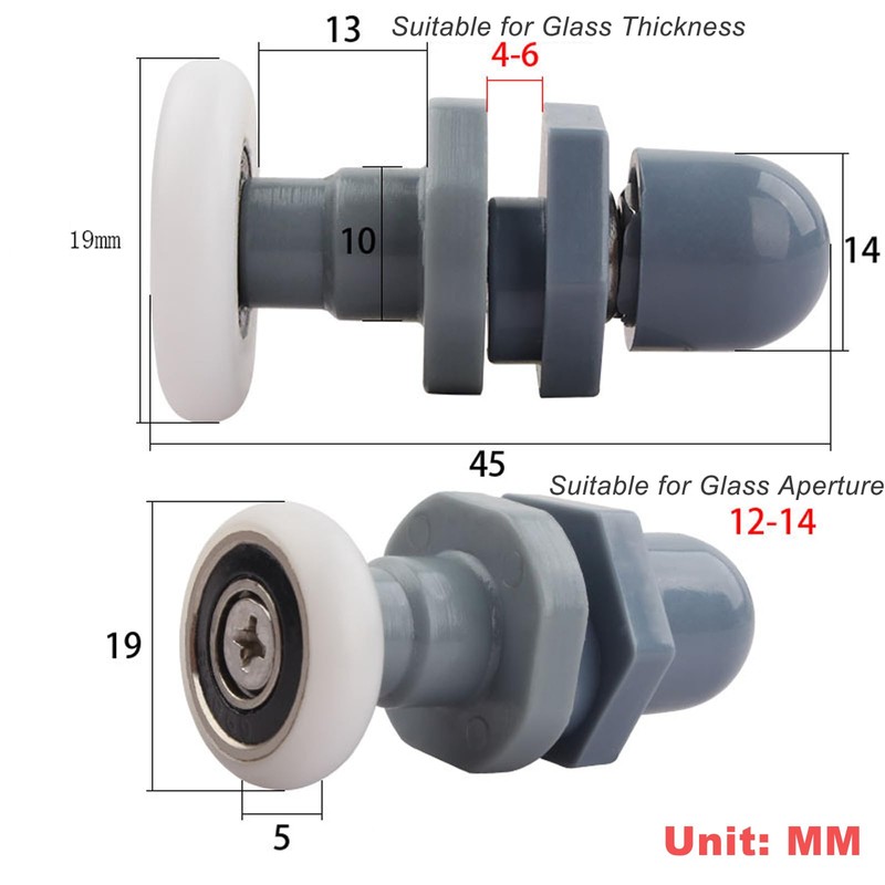 Qikuver Shower Cubicle Rollers, Sliding Door Rollers, Replacement Parts, Shower