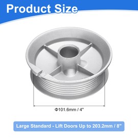 uxcell Garage Door Cable Drum, Zinc Alloy Overhead Garage Door Parts Drums Wheel Replacement Up to 8" High Door Garage Door Cable Replacement Kit, Silver