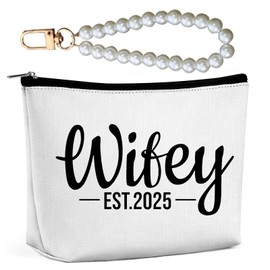 cyntan Wifey Makeup Bag foifeyr Bridal Shower Gifts for Engagement Wedding Bachelorette Gifts for Bride for