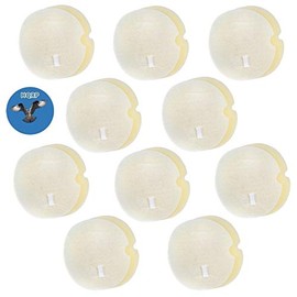 HQRP 10-Pack Foam & Felt Filter Kit fits Shark LA400 / LA400 40 / LA400_40 Lift-Around Canister Portable Vacuum Cleaner, XFF318 Replacement Coaster