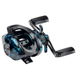 HAUT TON Baitcasting Fishing Reels,Snow Demon Beginner's Edition,Baitcaster Reel,17.64 Lbs Max Drag,7.2:1 Gear Ratio 4+1BB,Carbon Fiber Frame Blue,Right