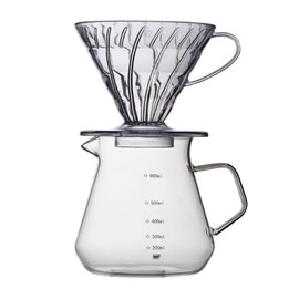 Roast'n Berry V60 Coffee Brew Set, Pour Over Craft Coffee Maker Dripper, Glass Server, Scoop and Filters Size 02