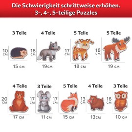 MAGNIKON Puzzles Forest Animals from 2 3 Years - Toy Children's Puzzle from 3-5 Years - 9 My First Puzzle - 36 Large Pieces Gift for Boys and Girls - Toy from 2 Years - Motor Skills Toy