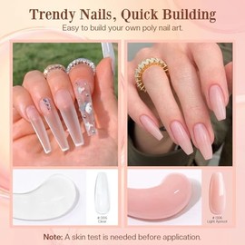 Modelones Kit de gel de uñas de poliéster de 30 ml, 2 unidades, con solución antideslizante, kit de iniciación profesional todo en uno para técnico de