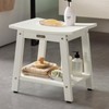 KaimuBench HDPS Shower Bench, White Plastic Shower Stool Seat for