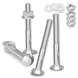 Schlossschrauben, 25 Stück Torbandschrauben M8 x 60, Flachrundkopfschrauben mit Sechskantflanschmuttern und Unterlegscheiben