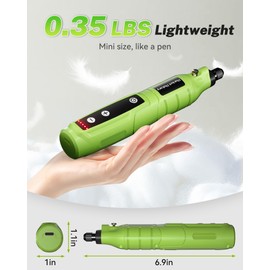 Mini Cordless Rotary Tool Kit with 75pcs Accessories, 5-Speed Rechargeable Engraving Pen with LED Light, 3.6V Power Rotary Tool for Sanding, Polishing, Drilling, Etching, Engraving, DIY Crafts, Green