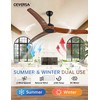 Ceversa 60 Inch Outdoor Ceiling Fan Without Light,Solid Wood 3