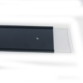 8 x 2 Wall or Door Nameplate Holder with Clear Plastic Insert - Pack of 10 (Black)