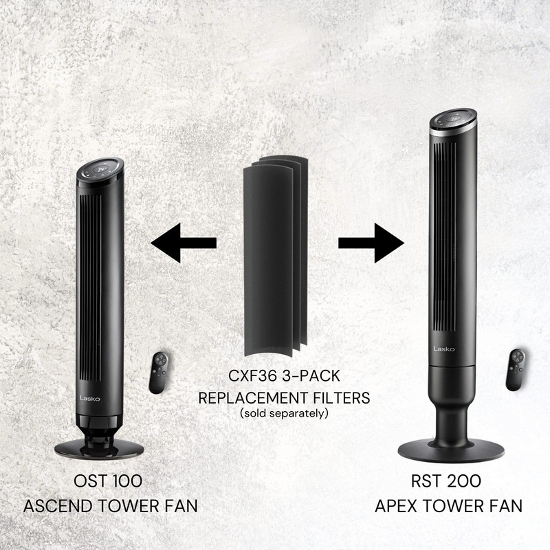 LASKO Ascend Tower Fan with Remote, 36" Floor Fans for