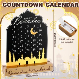 Yuntau Eid Mubarak Ramadan Advent Calendar 2025 Acrylic Ramadan Countdown Calendar Mubarak Islamic Table Decor for Home Eid Gift Decoration
