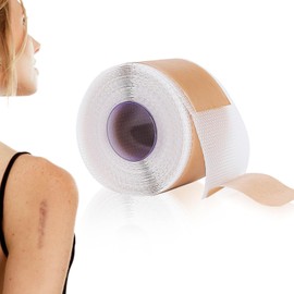 CAIJ Silikon-Narbenband (4CMX3M), Silikon-Narbenfolie, Professionelle Silikon-Narbencreme für Chirurgische Narben, Keloide, Kaiserschnitt, Bauch, Verbrennungen, Akne, etc.