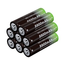 DQGG 18650 Rechargeable Battery 8 Pack 3.7v 9900mAh Li-ion Batteries for Flashlight Headlamp (Button Top)