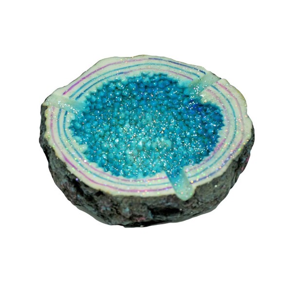 Fantasy Gifts Sparkling Geode Ashtray - 4.5" (Blue)