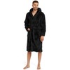 Snuggaroo Mens Soft Fleece Hooded Dressing Gown - Black/Black - XL