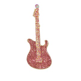 Music Note Brooch Lapel Pin for Women Piano Guitar Musician Musical Instrument Music Note Emblem Bedge Brooches Lapel (Pink Guitar)