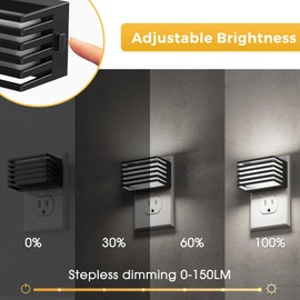 L LOHAS LED Night Lights Plug into Wall, 2 Pack Modern Night Light with Dusk to Dawn Sensor, Dimmable Plug in Night Light, Adjustable Brightness, for Bedroom Bathroom Hallway