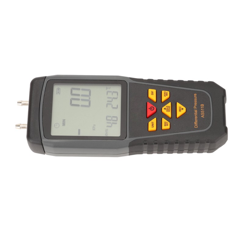 Differential Pressure Gauge LED Backlit Display Handheld Digital Gas Pressure