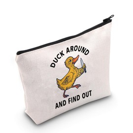 WCGXKO Duck Around and Find Out Makeup Bag Sarcastic Duck Gift for Duck Lover (Duck Around Bag CA)