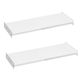 blitzlabs Large Expandable Closet Shelf Organizer with Strong Sticker, Adjustable Organizer Shelf for Cabinet Pantry Wardrobe Cupboard Kitchen, 15.8" x 26",2packs