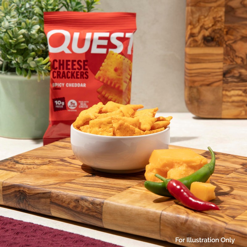 Quest Nutrition Cheese Crackers, Spicy Cheddar Blast, 10g of Protein,