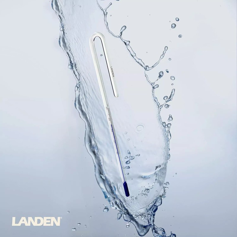 LANDEN Aquarium Thermometer for Rimless 10mm White Scale Background for