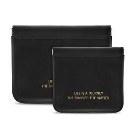 Boobeen 2 Pcs Small Makeup Bags for Purse, Pocket Cosmetic Bags, Squeeze Top Pocket Makeup Bag No Zipper Makeup Pouch for Women Waterproof Multifunctional Travel Storage Pouch