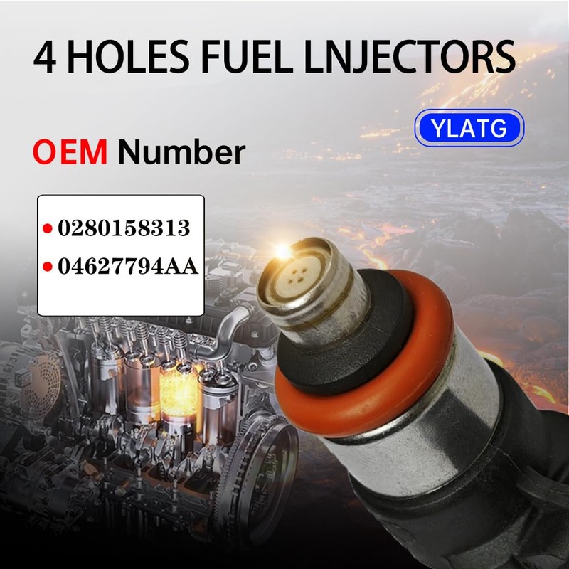 Fuel Injector For Jeep Cherokee 2014-2017,3.2L,V6,4 Holes,OEM#0280158313 04627794A(6pc)
