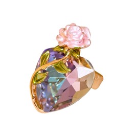 Colorful Crystal Rose Brooch Pin Pink Rhinestone Dainty Flower Heart Lapel Pins Dress Coat Scarf Buckle Scarves Decoration for Women Wedding Christmas Elegant Jewelry