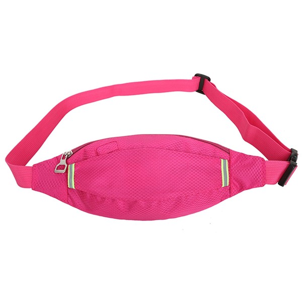 WLEs1-Pink Outdoor Sport Running Belt Water Resistant Storage Pockets Bumbag
