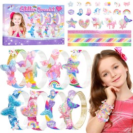 RichMoho Girls Bracelet Making Kit for Girls Age 5+, Creative Craft Kits for Kids, Friendship Bracelet Making Kit Craft Kits Girls Birthday Present for Age 3 4 5 6 7 8 Year Old Girls Gifts Toys Set